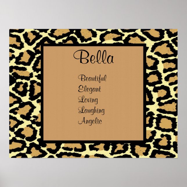 Póster Leopard Print Teatro Chica Nombre Wall Art Poster (Frente)