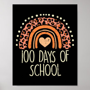 Póster Leopard Rainbow 100 días de clases de té 100 días