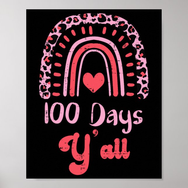 Póster Leopard Rainbow 100 días en el 100° día de clases  (Frente)