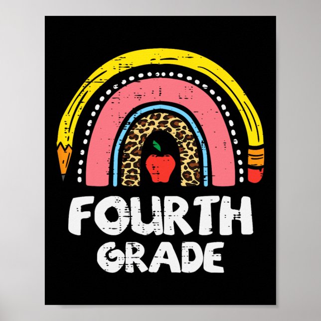 Póster Leopard Rainbow Cuarto curso de la escuela del pri (Frente)