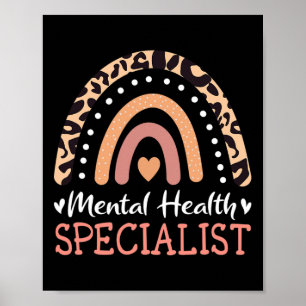 Póster Leopard Rainbow Mental Health Specialist