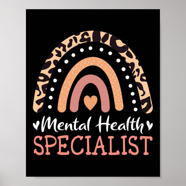 Póster Leopard Rainbow Mental Health Specialist (Frente)