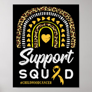 Póster Leopard Rainbow Support Squad Children Cancer Awa