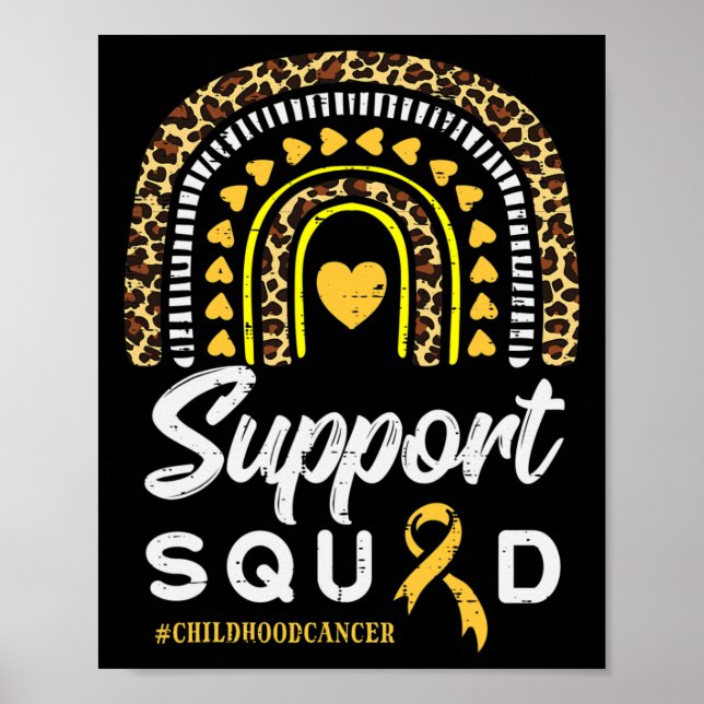 Póster Leopard Rainbow Support Squad Children Cancer Awa (Frente)