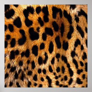 Póster Leopard Spots Black Brown Wild Animal Fine Art