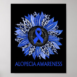 Póster Leopard Sunflower Alopecieness Blue Ribbon S
