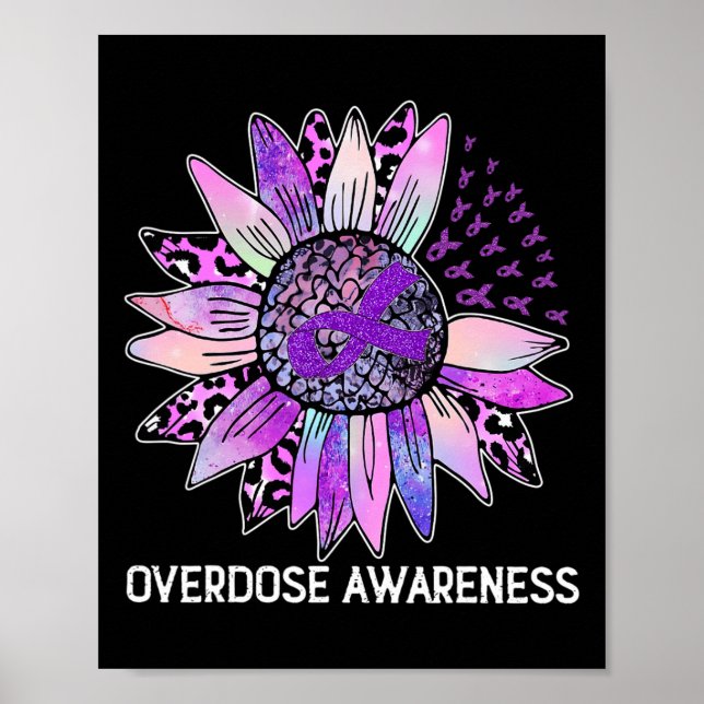 Póster Leopard Sunflower Exceso de Conciencia Mes Púrpura (Frente)