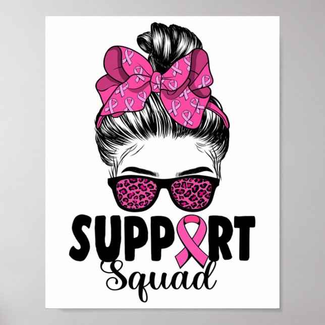 Póster Leopard Sungles Messy Bun Support Squad Breve Can (Frente)