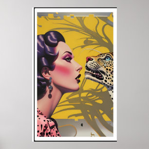 Póster Leopard Woman Intercambia Sus Puntos