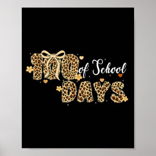 Póster Leopardo 100 Días De Escuela Divertido Niños Maest