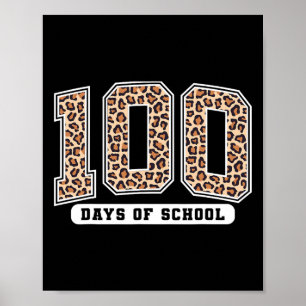 Póster Leopardo 100 Días De Escuela Maestro 100º Día De C