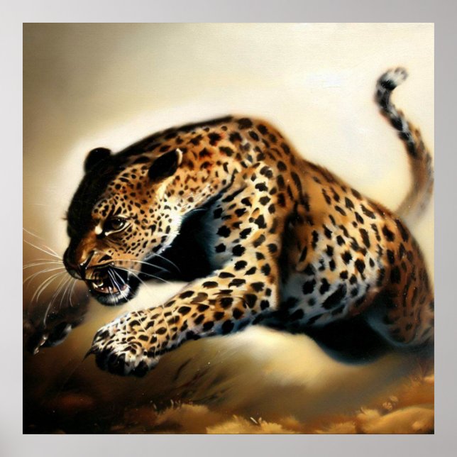 Póster Leopardo (12) Gato salvaje (Frente)
