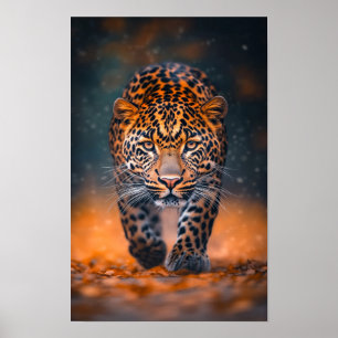 Póster Leopardo Animal Salvaje Relajándose Entorno Natura