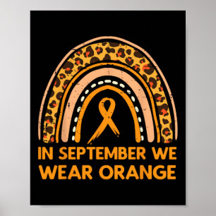 Póster Leopardo Arcoiris Septiembre Usamos Leucemia Naran