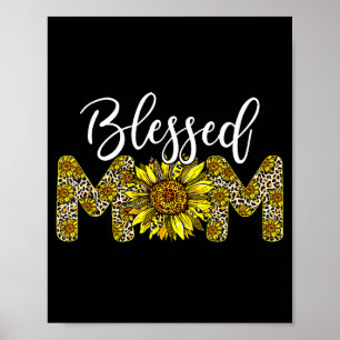 Póster Leopardo bendijo mamá girasol mamá vida mamá da
