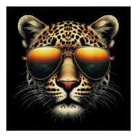 Leopardo Cool con Gafas de Sol Leopardo con Estilo