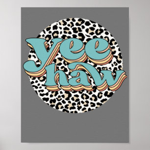 Póster Leopardo Cowboy Yehaw sostiene tu caballo vaca occ