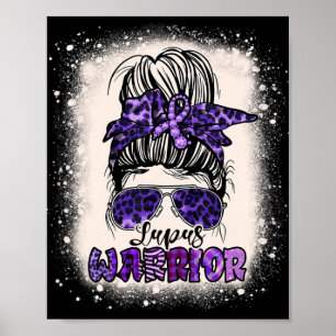Póster Leopardo de la conciencia del lupus púrpura Messy