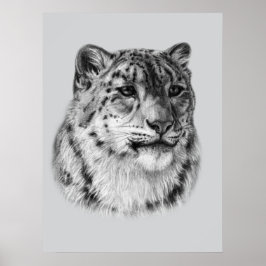 Póster Leopardo de la nieve de mano