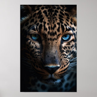 Póster Leopardo de ojos azules