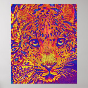 Póster leopardo de popart