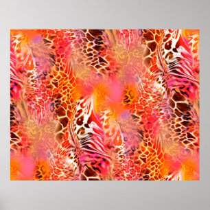 Póster leopardo de tejido de piel de leopardo, abstracto,