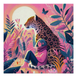 Póster Leopardo del Día Internacional de la Mujer