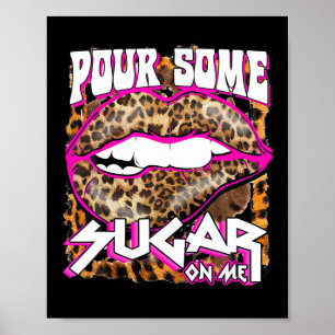 Póster Leopardo Divertido Labios Rosa Caliente Echa Un Po