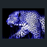 Póster Leopardo en Blue Night Poster Pop Art Wild Animale<br><div class="desc">Cara de las impresiones de los Posters leopardos - Coraje Motivacional / Confianza de los tigres de arte pop - Tones azules Cabeza de tigre / Retrato de arte animal digital - Tiger Eyes Imagen de arte pop - Cabeza de retrato de leopardo - Imágenes digitales de grandes gatos salvajes...</div>