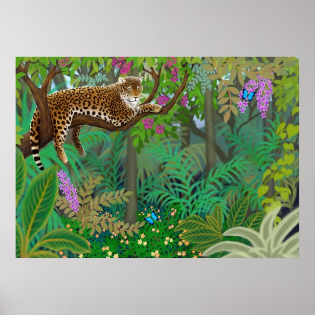 Póster Leopardo en la jungla de Centroamérica (Frente)