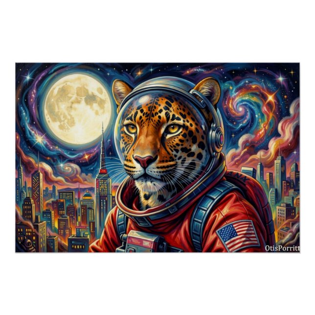 PÓSTER LEOPARDO EN LAS AFUERAS DEL PUEBLO 2 (Anverso)