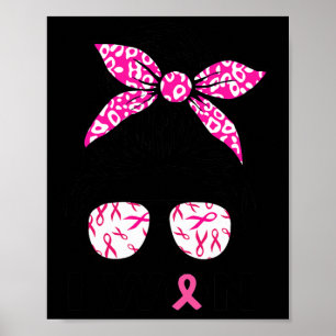 Póster Leopardo retro de conciencia sobre el cáncer de ma