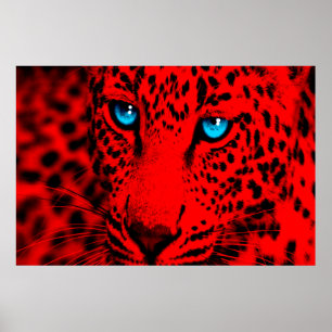 Póster Leopardo retro del tigre 80s de Corey