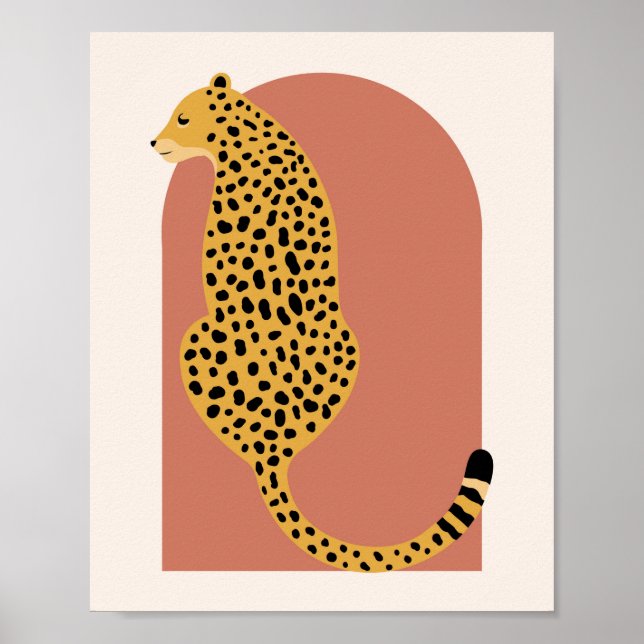 Póster Leopardo sobredimensionado del arco de vintage ros (Frente)