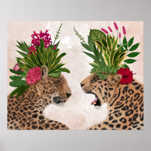 Póster Leopardos de casas calientes Un par
