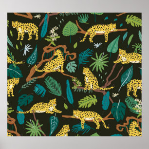 Póster Leopardos en la selva: Salvaje de la época