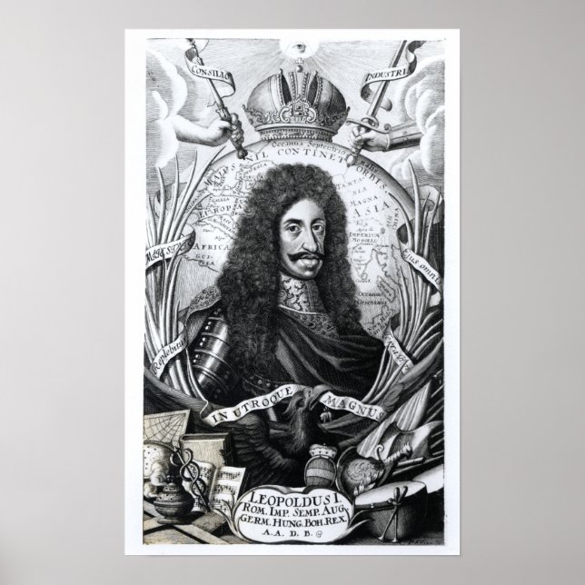 Póster Leopoldo I, Rey de Hungría y Santo Román (Frente)