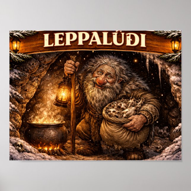 Póster Leppaludi Icelandic Yule Lad (Frente)