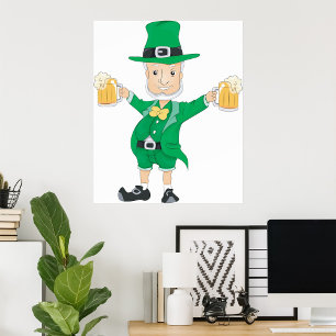 Póster Leprechaun con cerveza
