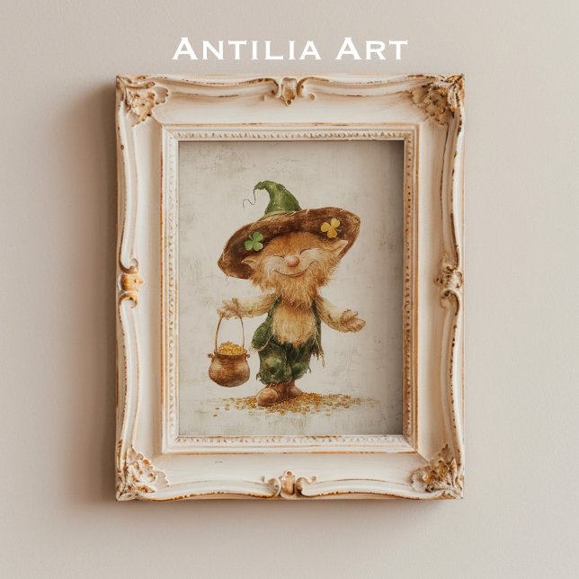 Póster Leprechaun con la olla de oro pintando San Patrici (Subido por el creador)