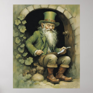 Póster Leprechaun con Shamrock