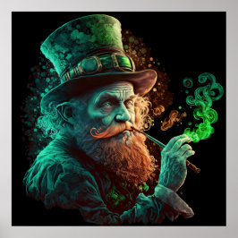 Póster Leprechaun humeando un piano ai