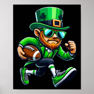 Póster Leprechaun Jugando Al Fútbol En El Día Del Deporte