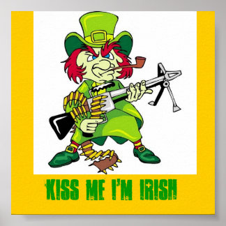 Póster leprechaun, KISS ME YO SOY IRLANDA