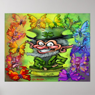 Póster Leprechaun Rainbow Pixies Fiesta Poster