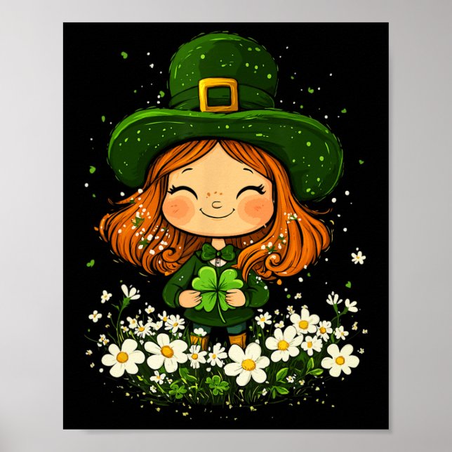 Póster Leprechaun Shamrock Chicas St Patricks Day L (Frente)