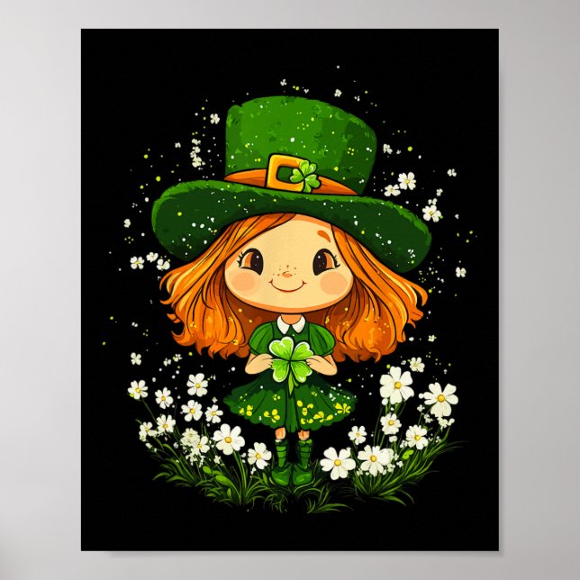 Póster Leprechaun Shamrock Chicas St Patricks Day L (Frente)