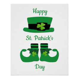 Póster Leprechaun St. Patrick's Day Green Black