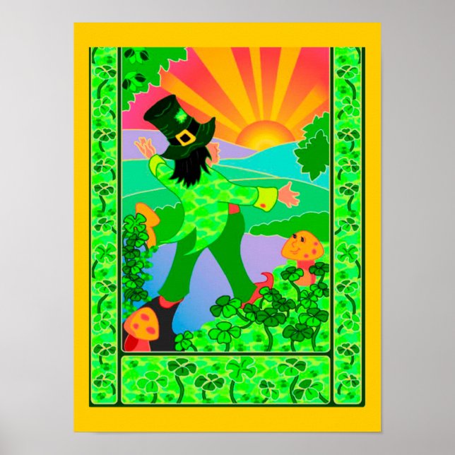 Póster Leprechaun y el amanecer - (Frente)