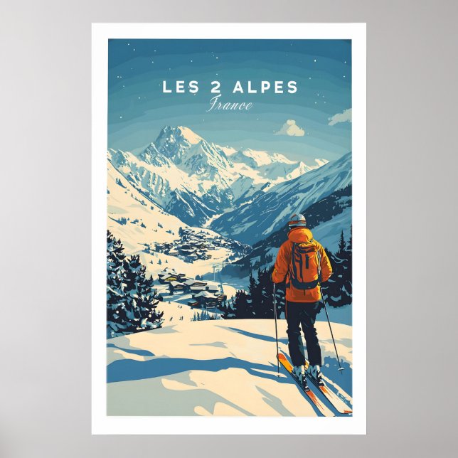 Póster Les 2 Alpes Imprimir Francia 1 (Frente)